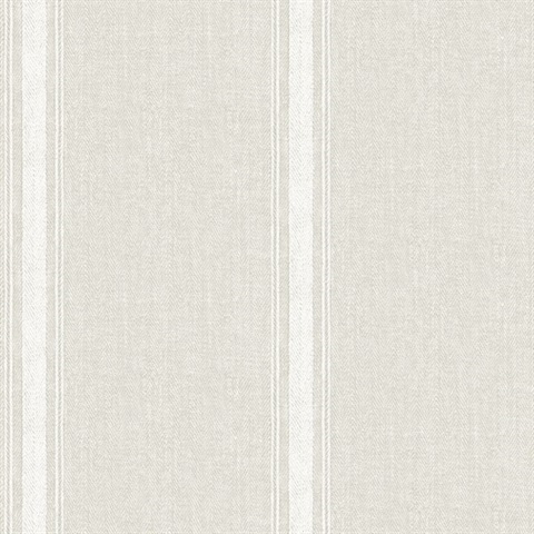 Linette Beige Fabric Stripe Wallpaper