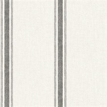Linette Black Fabric Stripe Wallpaper