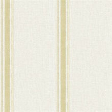 Linette Wheat Fabric Stripe Wallpaper