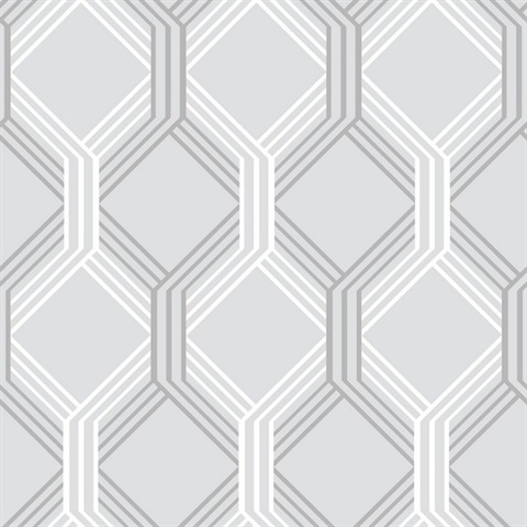 Linkage Grey Trellis Wallpaper