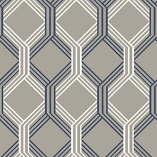 Linkage Navy Trellis Wallpaper