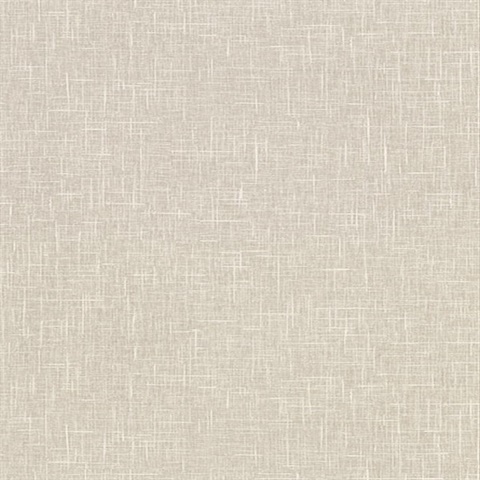 Linville Taupe Faux Linen Wallpaper