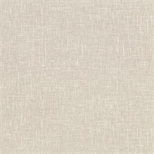 Linville Taupe Faux Linen Wallpaper
