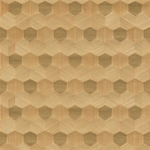 Linzhi Copper Sisal Grasscloth Inlay Wallpaper