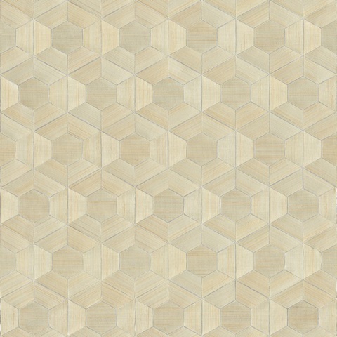 Linzhi Metallic Abaca Grasscloth Inlay Wallpaper
