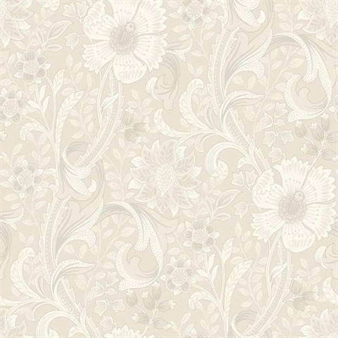 Liora Neutral Floral Trail Wallpaper