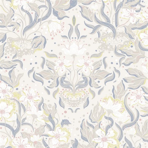 Lisa Bone Floral Damask Wallpaper