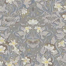 Lisa Stone Floral Damask Wallpaper