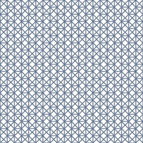 Lisbeth Blue Geometric Lattice Wallpaper
