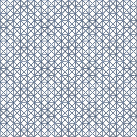 Lisbeth Blue Geometric Lattice Wallpaper