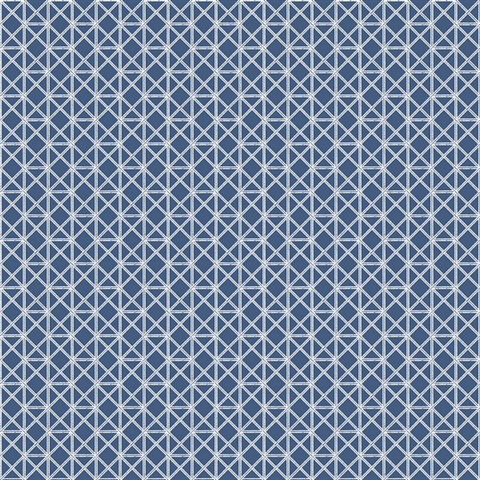 Lisbeth Navy Blue Geometric Lattice Wallpaper