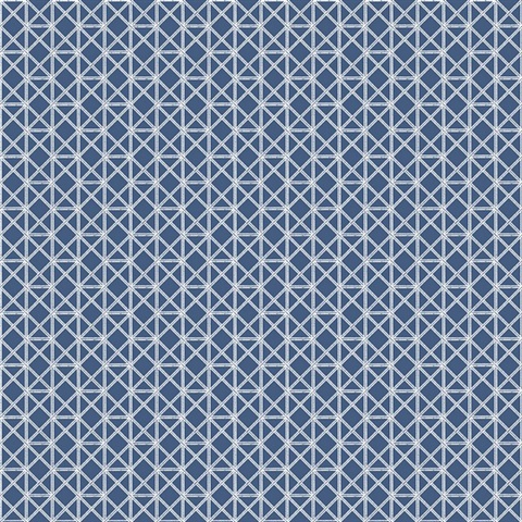 Lisbeth Navy Blue Geometric Lattice Wallpaper