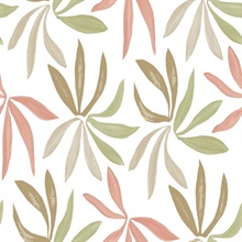 Little Garden Leaf & Coral Wallpaper