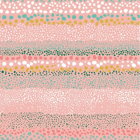 Horizontal Pink Dots Wallpaper | Pink & Turquoise Dots Wallpaper