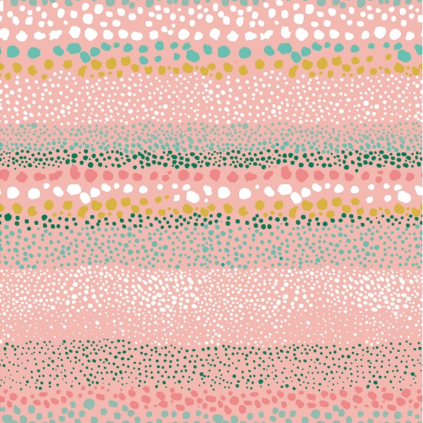Horizontal Pink Dots Wallpaper | Pink & Turquoise Dots Wallpaper