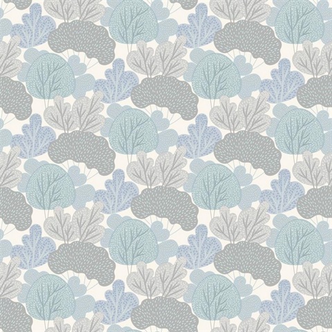 Little Woods Blue Wallpaper