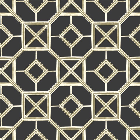 Livia Black Trellis Wallpaper