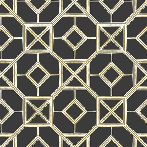 Livia Black Trellis Wallpaper