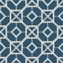 Livia Dark Blue Trellis Wallpaper