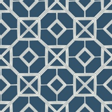 Livia Dark Blue Trellis Wallpaper