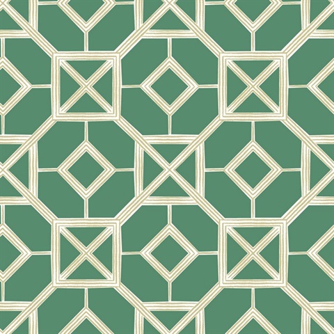 Livia Green Trellis Wallpaper