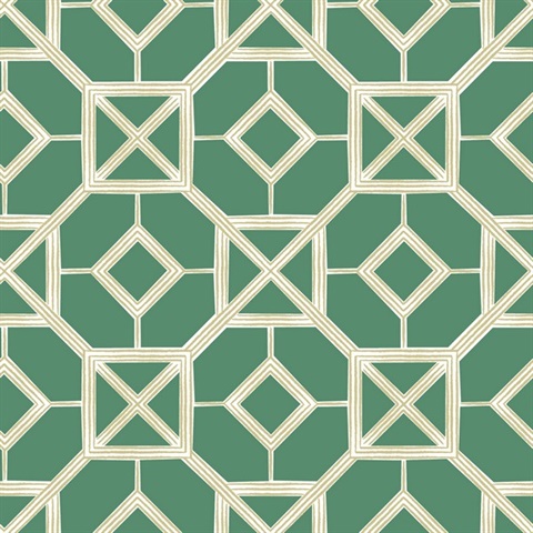 Livia Green Trellis Wallpaper