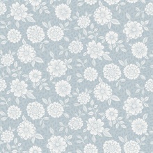 Lizette Light Blue Charming Floral Wallpaper