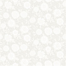 Lizette Light Grey Charming Floral Wallpaper