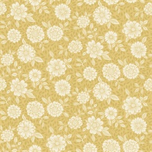 Lizette Mustard Charming Floral Wallpaper