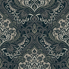 Logan Ebony Damask Wallpaper