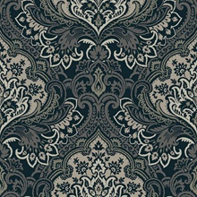 Logan Ebony Damask Wallpaper