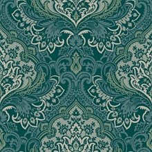 Logan Teal Damask Wallpaper