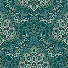 Logan Teal Damask Wallpaper