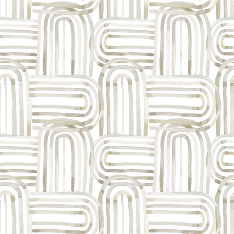 Lolly Beige Arches Wallpaper