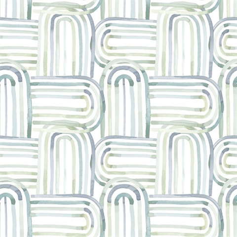 Lolly Teal Arches Wallpaper