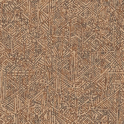 Longmont Burnt Sienna Global Geometric Wallpaper