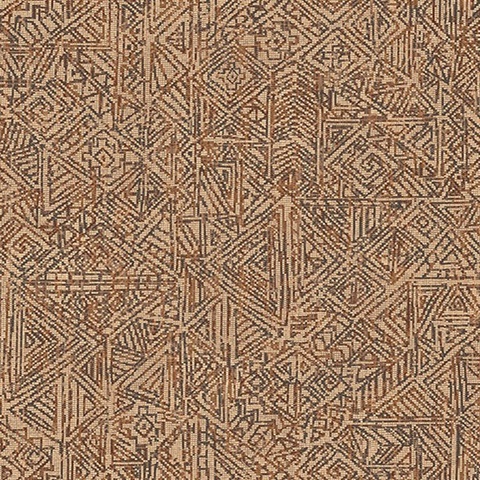 Longmont Burnt Sienna Global Geometric Wallpaper