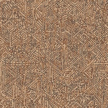 Longmont Burnt Sienna Global Geometric Wallpaper