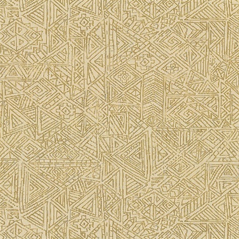 Longmont Gold Global Geometric Wallpaper