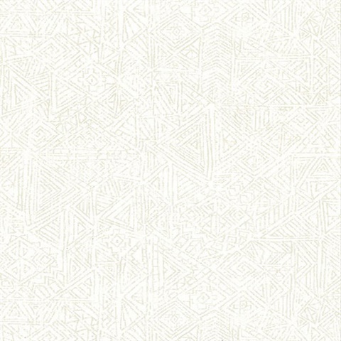 Longmont White Global Geometric Wallpaper