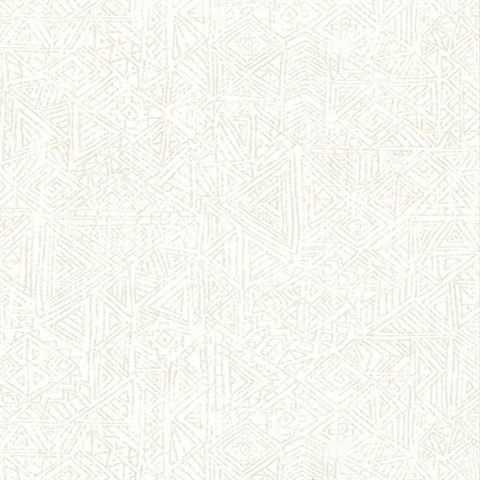 Longmont White Global Geometric Wallpaper