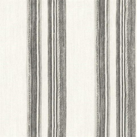 Loom Spun Charcoal Southwest Striped Wallpaper