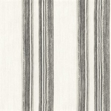 Loom Spun Charcoal Southwest Striped Wallpaper
