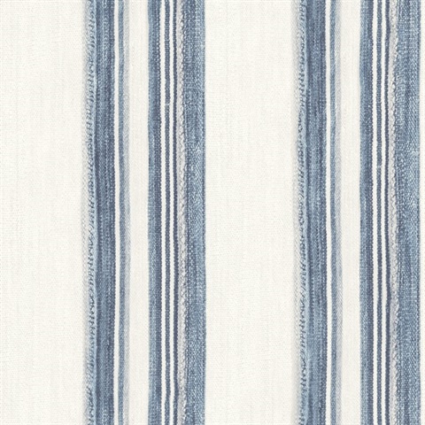 Loom Spun Indigo Southwest Striped Wallpaper