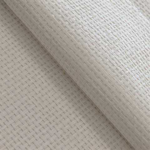 Loose BoxweavePaperweave Dove White Handwoven Paper Weave Wallpaper
