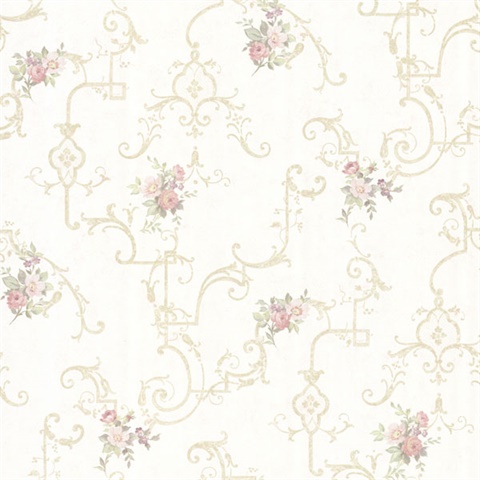 Lori Light Green Floral Trellis