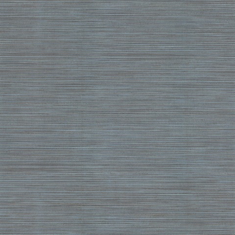 Lorn Blue Faux Grasscloth Wallpaper