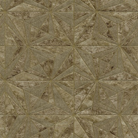 Los Cabos Brown Marble Geometric Wallpaper