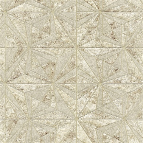 Los Cabos Champagne Marble Geometric Wallpaper