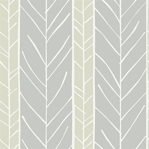 Lottie Grey Abstract Boho Chic Stripe Twig Wallpaper